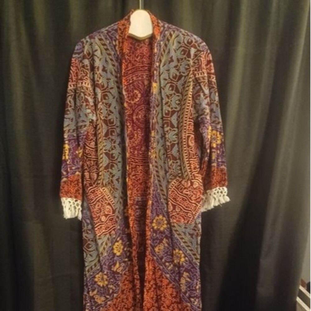 Kimono Mandala Print Casual Loose Long Cotton Cardigan Shawl Indian Sz XXL